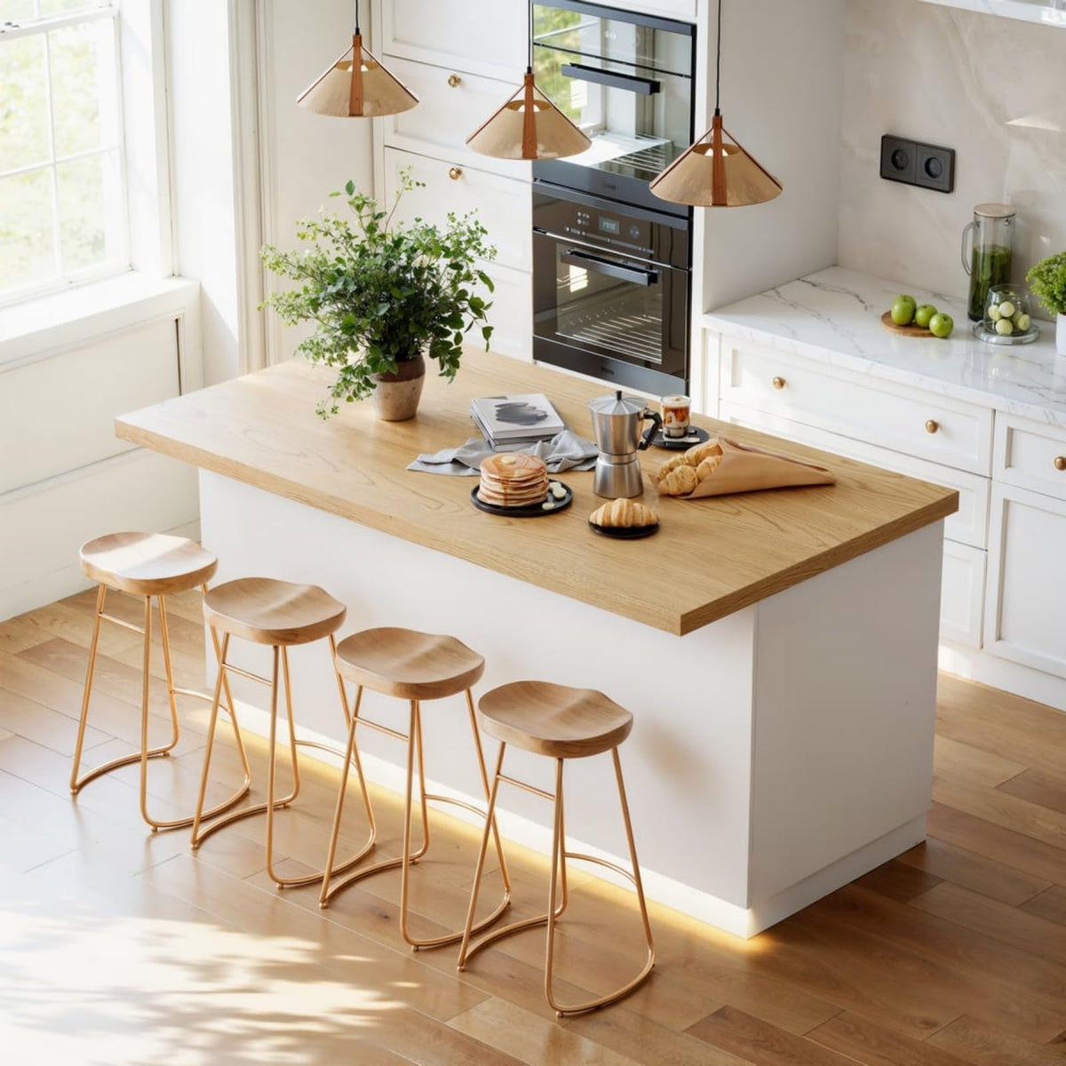 homary 72" Large Kitchen Island with Storage & LED Lights and Waterfall Edge, Wood Freestanding Island with Wine Rack, Drawers, Cabinet & Shelves, Modern for Kitchen & Dining Room