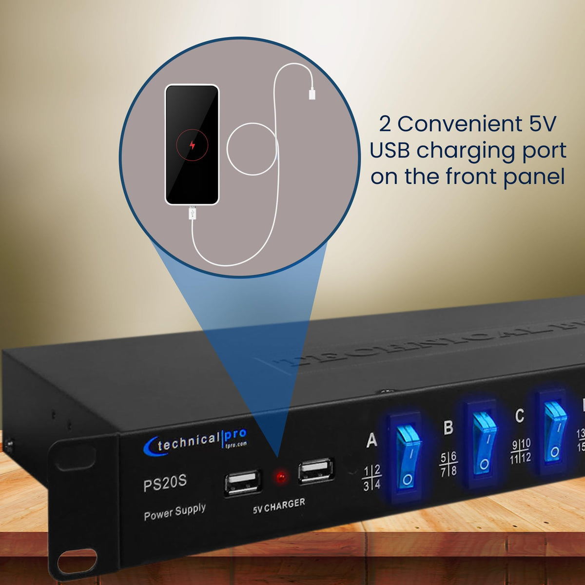 Power Supply Strip Unit Surge Protector, 19" Rack Mount 20 Outlet