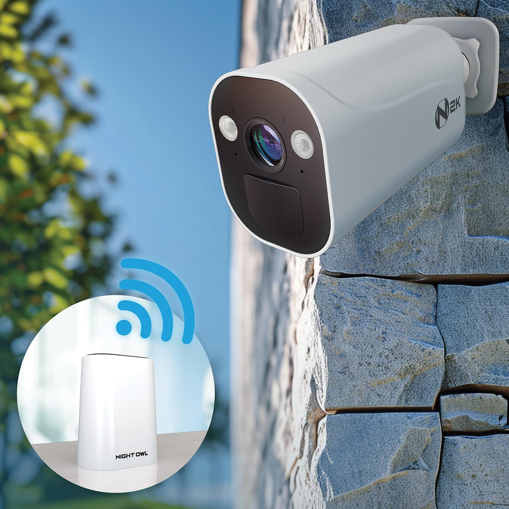 Night Owl 8-Ch Wireless Wi-Fi Hub, 4 2K Cams, 64GB microSD, 2-Way Audio