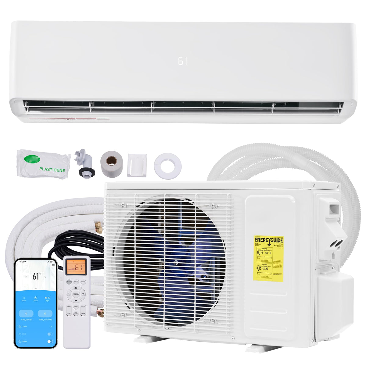12,000 BTU Mini Split Air Conditioner and Heater, SEER2 18, 115V