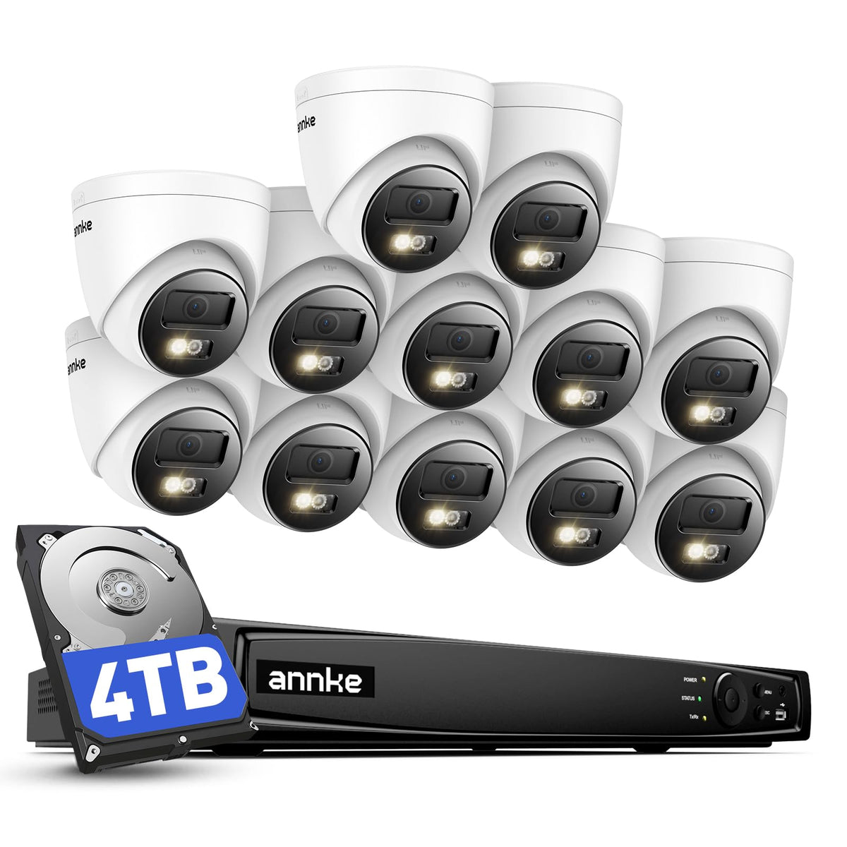 ANNKE 16 Channel Security Camera System 4K PoE, Smart Dual Light, 4TB HDD