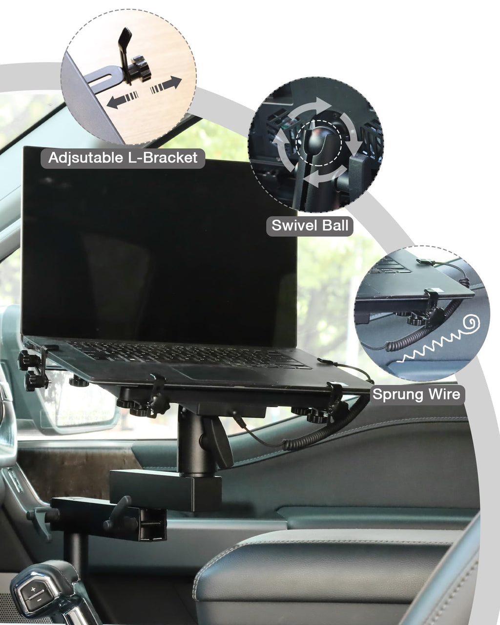 No-Drill Truck Laptop Mount Fit for Ford F150 & Super Duty Trucks