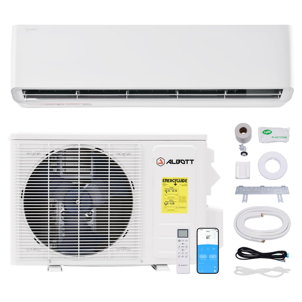 Albott 115V Mini Split Air Conditioner & Heat Pump, Wifi Enabled, 12000BTU
