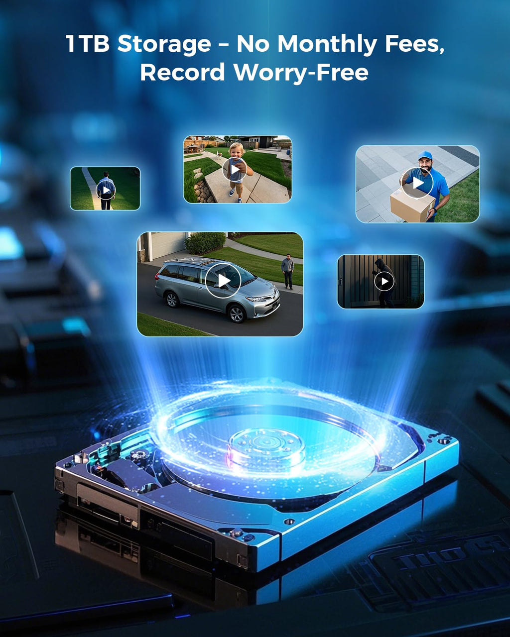 Hiseeu 4K/8MP Wireless Security Camera Outdoor, 4 Cam-Kit, 1T HDD