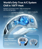 AICE LITE MAX 2026 AI Neck Air Conditioner, Real AC Neck Fan Cooling Silver