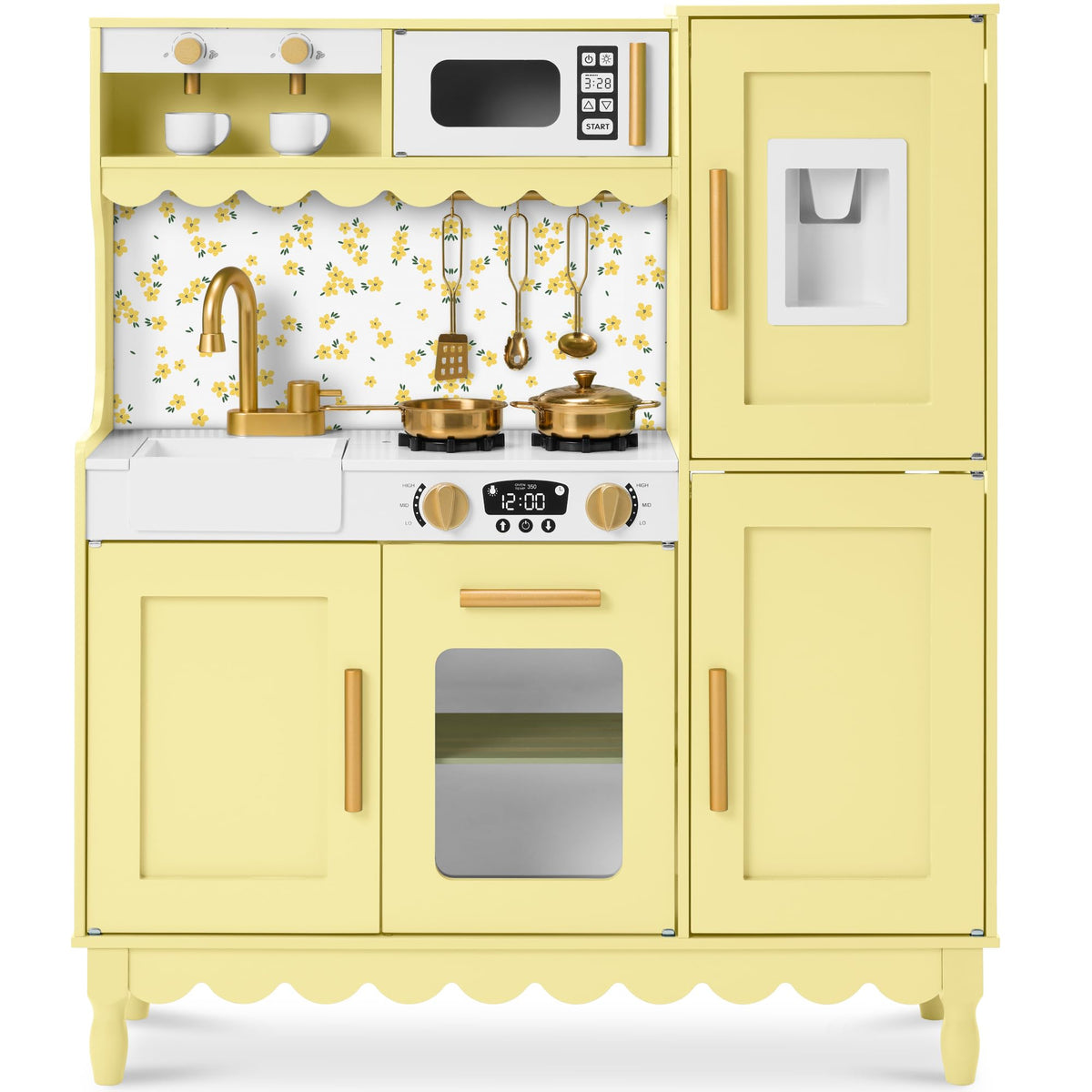 Best Choice Products Deluxe Kids Cottage Play Kitchen for Toddlers, Butter