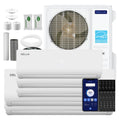 DELLA 55K BTU 5 Zone Mini Split AC (3x9K+2x18K), 22.5 SEER2, for 3200 Sq Ft