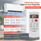 SIMOE 115V Ductless Heat Pump AC, 9000 BTU Cooling, 19 SEER2