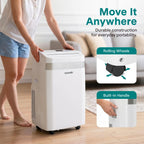 SereneLife Portable Air Conditioner and Heater, 14000 BTU Cooling & Heating with Wi-Fi Control, Dehumidifier & Fan Modes, Portable AC Unit with Window Mount Kit, Best for Rooms, White