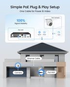 ZOSI C220 8CH 5MP NVR with 8 x 4MP Audio PoE CCTV Camera System, 2TB HDD