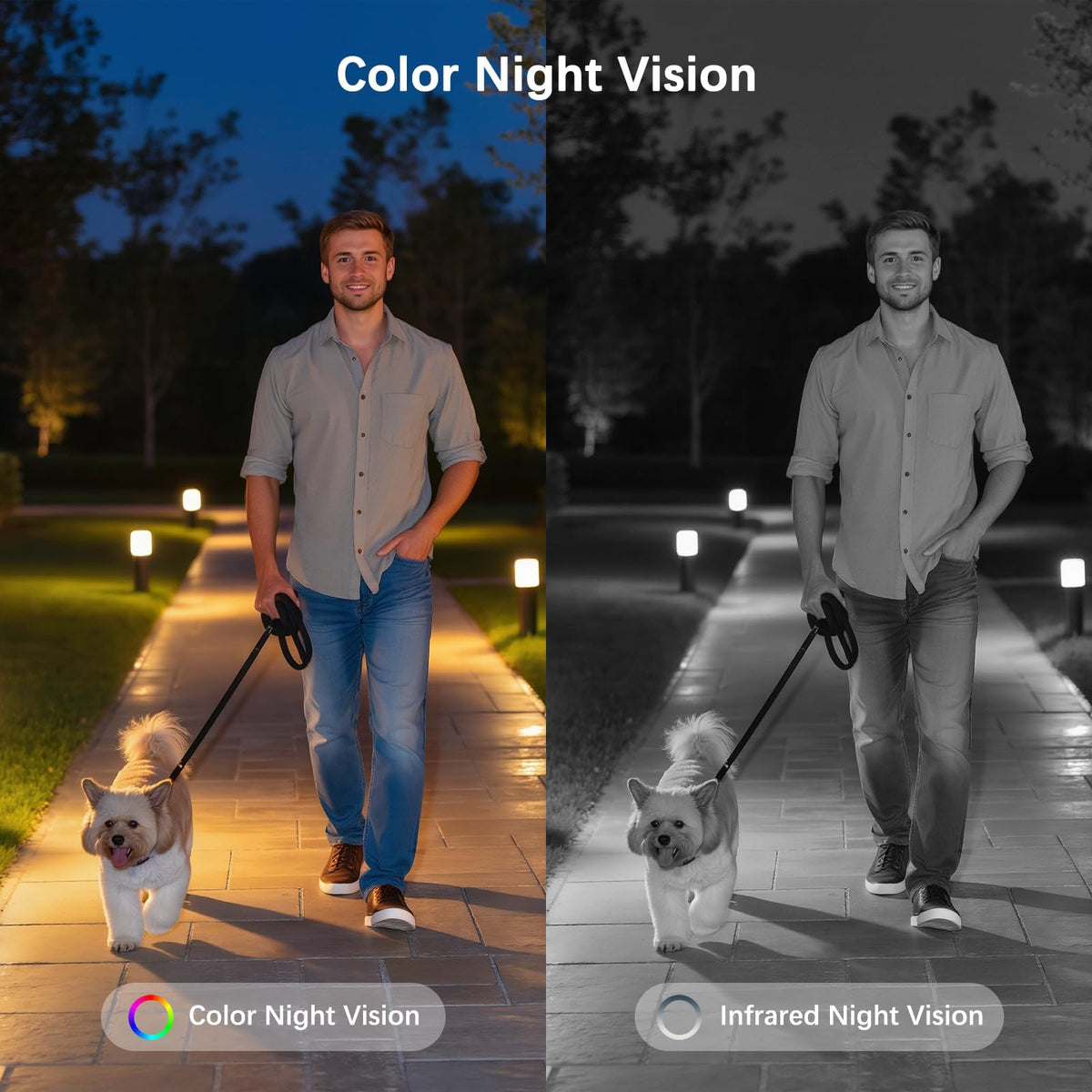 4K Solar Security Cameras Wireless Outdoor with Dual Lens, 4 Cam Kit, No Subscription Fee, Home Security System with Color Night Vision, Auto Tracking, Motion Detection