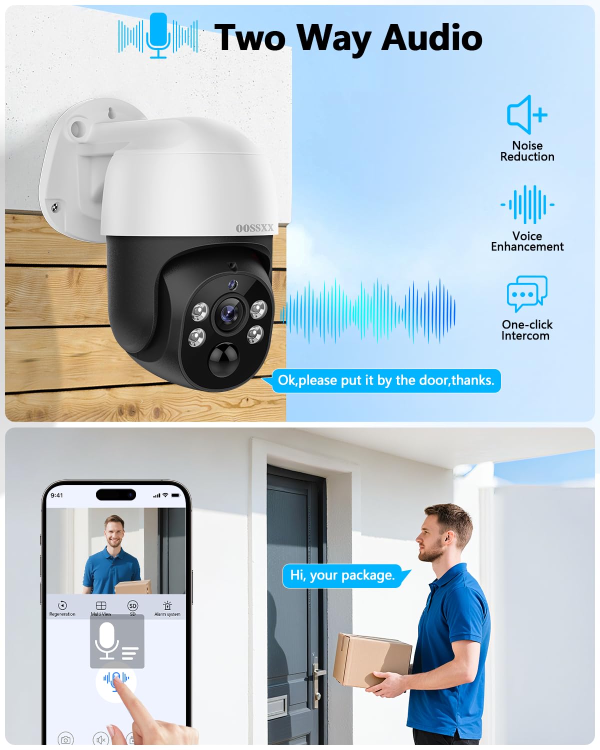 (2026 New) 4K PoE PTZ Outdoor Security Camera System with 10.2'' Monitor