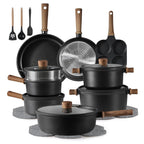 CAROTE Pots and Pans Set Nonstick Ceramic Cookware Sets 21 Pieces Green