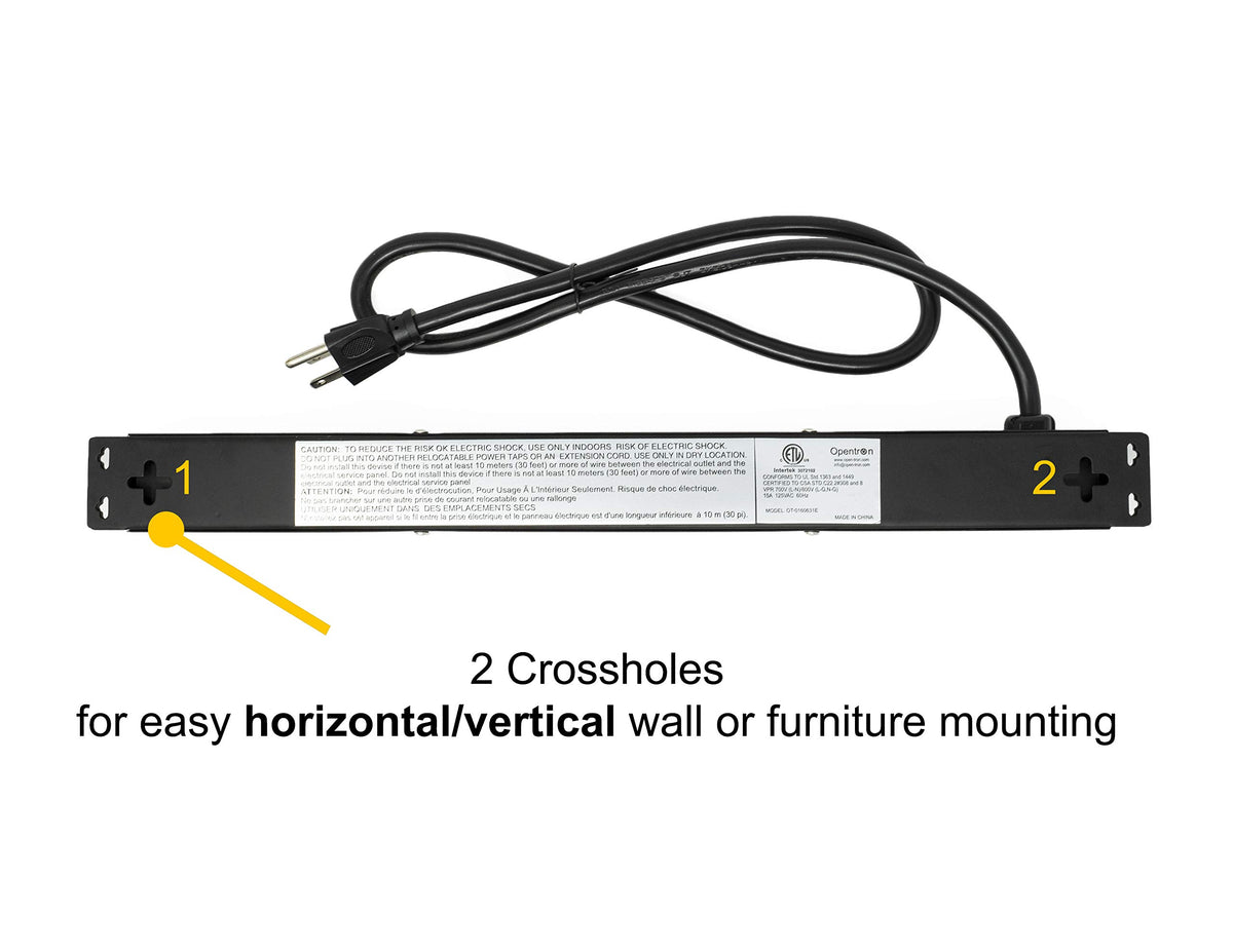 5-Pack OT16063 Heavy Duty Metal Surge Protector Power Strip with Mounting Parts 6 White Outlets 3 Feet Power Cord