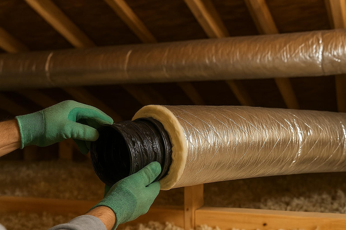 HVAC Insulated Flex Ductwork – 16" x 25 Ft R6 | Flexible Air Duct for Residential Heating & Cooling Systems | Aluminum Inner Core with Thermal Insulation | Easy Install Vent Hose