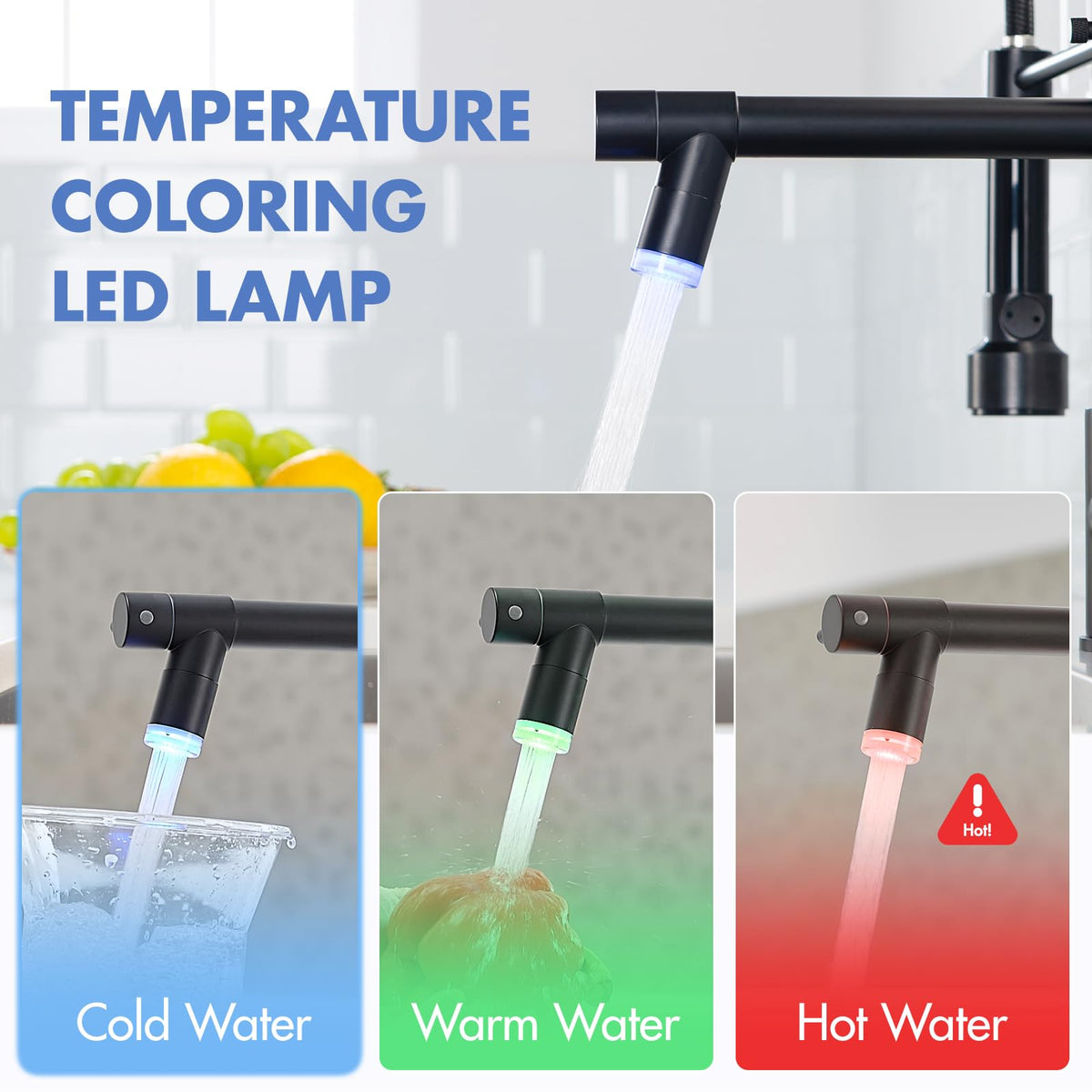 AIMADI Kitchen Faucet with Pull Down Sprayer,Matte Black Spring