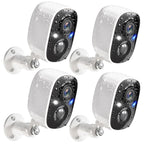 GMK 4 Pack Solar Camera System, Security Cameras Wireless Outdoor, 2K Video