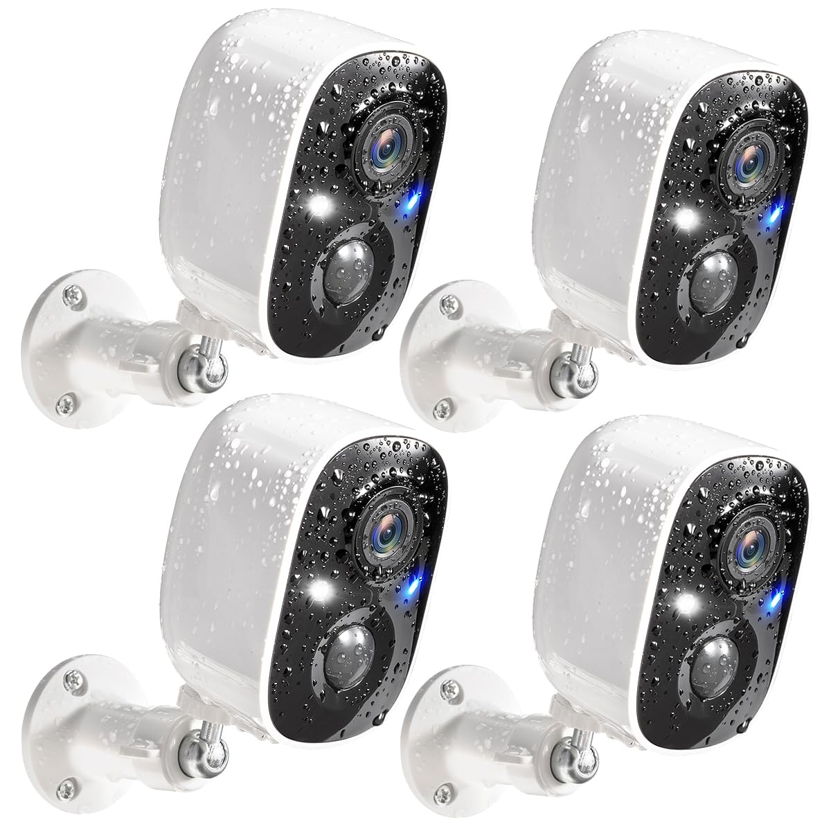 GMK 4 Pack Solar Camera System, Security Cameras Wireless Outdoor, 2K Video