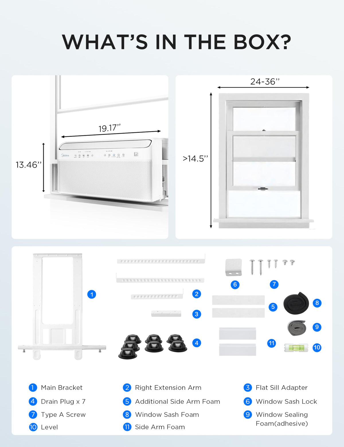 Midea 8,000 BTU U-Shaped Smart Inverter Window AC, Cools 350 Sq Ft, Ultra Quiet, Alexa/Google Compatible, 37% Energy Savings