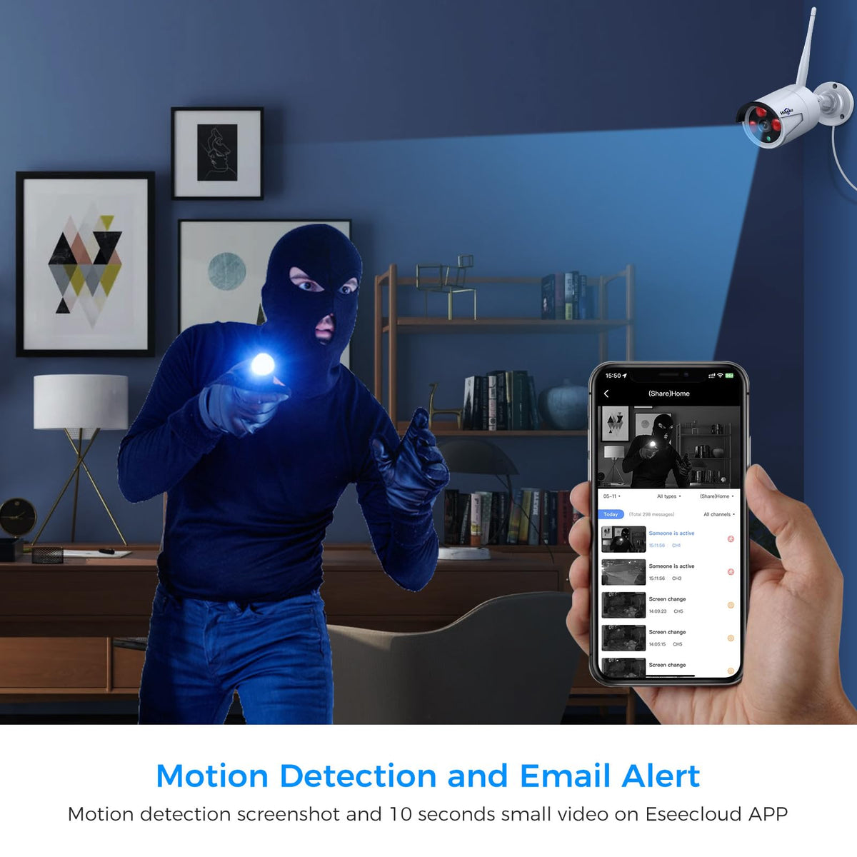 Hiseeu 3MP CCTV Home Security Camera System Outdoor, 2.4G/5G Wireless WiFi