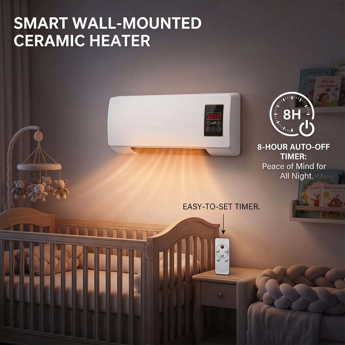 2-in-1 Air Conditioner Wall Mounted, Heater And Fan Combo Cooling Heating