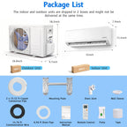 Domanki 12000BTU Mini Split AC/Heating System,Wall Mounted Air Conditioner