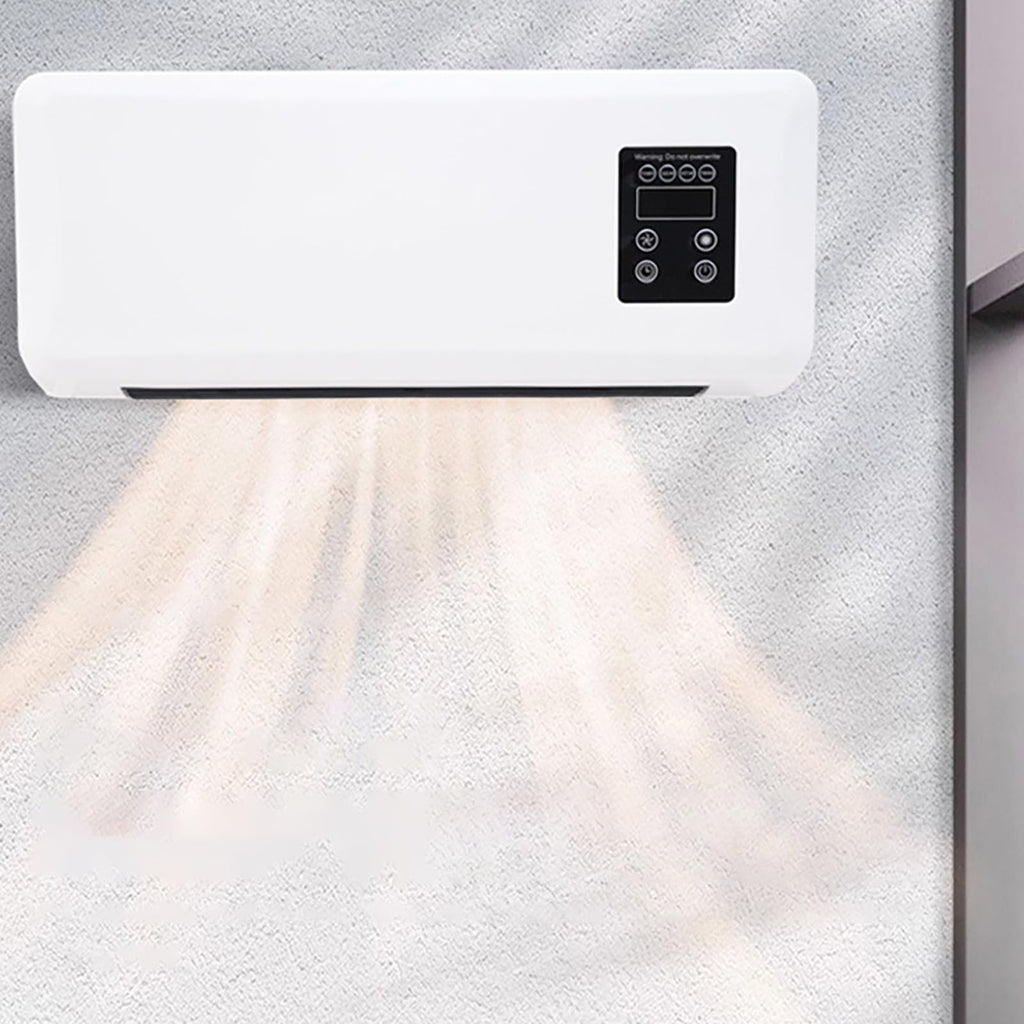 Wall Mounted Heater Combo Ductless Portable AC Fan Unit Window Needed Smart Home Warming System (White, B)