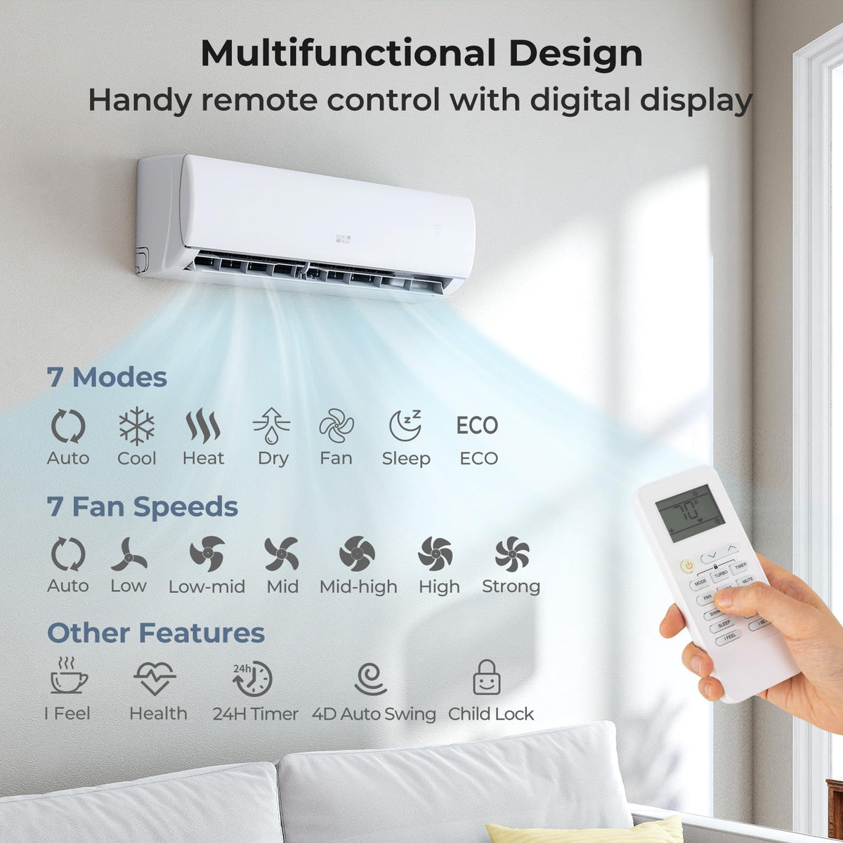 COSTWAY 11500 BTU Mini Split Air Conditioner