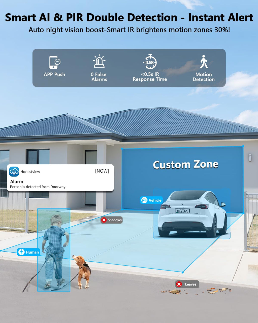4K 8MP PoE PTZ Wired Security Camera System, Outdoor/Indoor