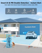 4K 8MP PoE PTZ Wired Security Camera System, Outdoor/Indoor