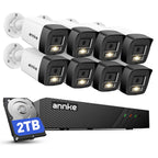 ANNKE 8CH 3K Poe Security Camera System, Red & Blue Light Alarm, 2TB HDD