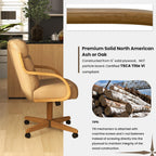 D9520 6pc Swivel Tilt Kitchen Dining Chair - Taupe-Chestnut