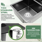 30-inch Black Kitchen Sink, Double Bowl Drop-in/Top-Mount 304 Stainless Steel with Nano Coating, Includes Drain Assembly & Fruit Basket for Modern Kitchen (30.7" x 16.9")