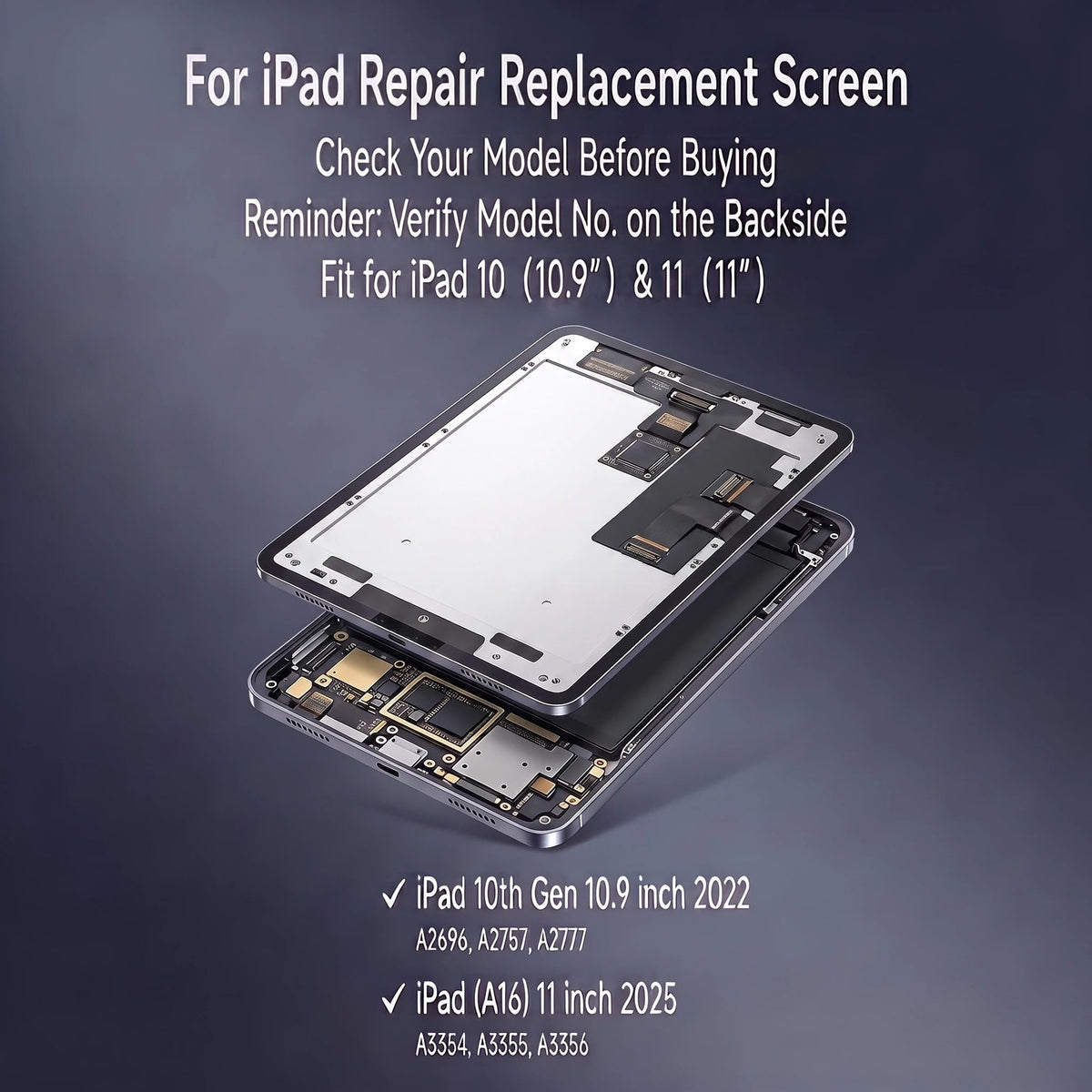 ZTR for iPad 10th Gen (2022) / (A16) (2025) 11th Gen Screen Replacement, Fit 10.9" and 11" LCD Display, for iPad 10th/11th Model A2696 A2757 A2777 A3354 A3355 A3356 (Only LCD, Not Touch Digitizer)