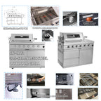 104-Inch 4 Burner 72000 BTU Stainless Steel Outdoor Kitchen Bar, Silver
