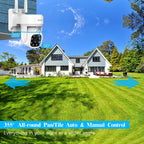 5MP PT Wireless Security Camera System 4Pcs Outdoor Cameras 2TB HDD