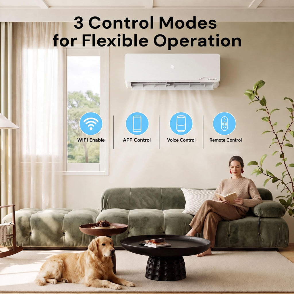 12000 BTU Mini Split AC/Heating System 115V 20 SEER2 Ductless