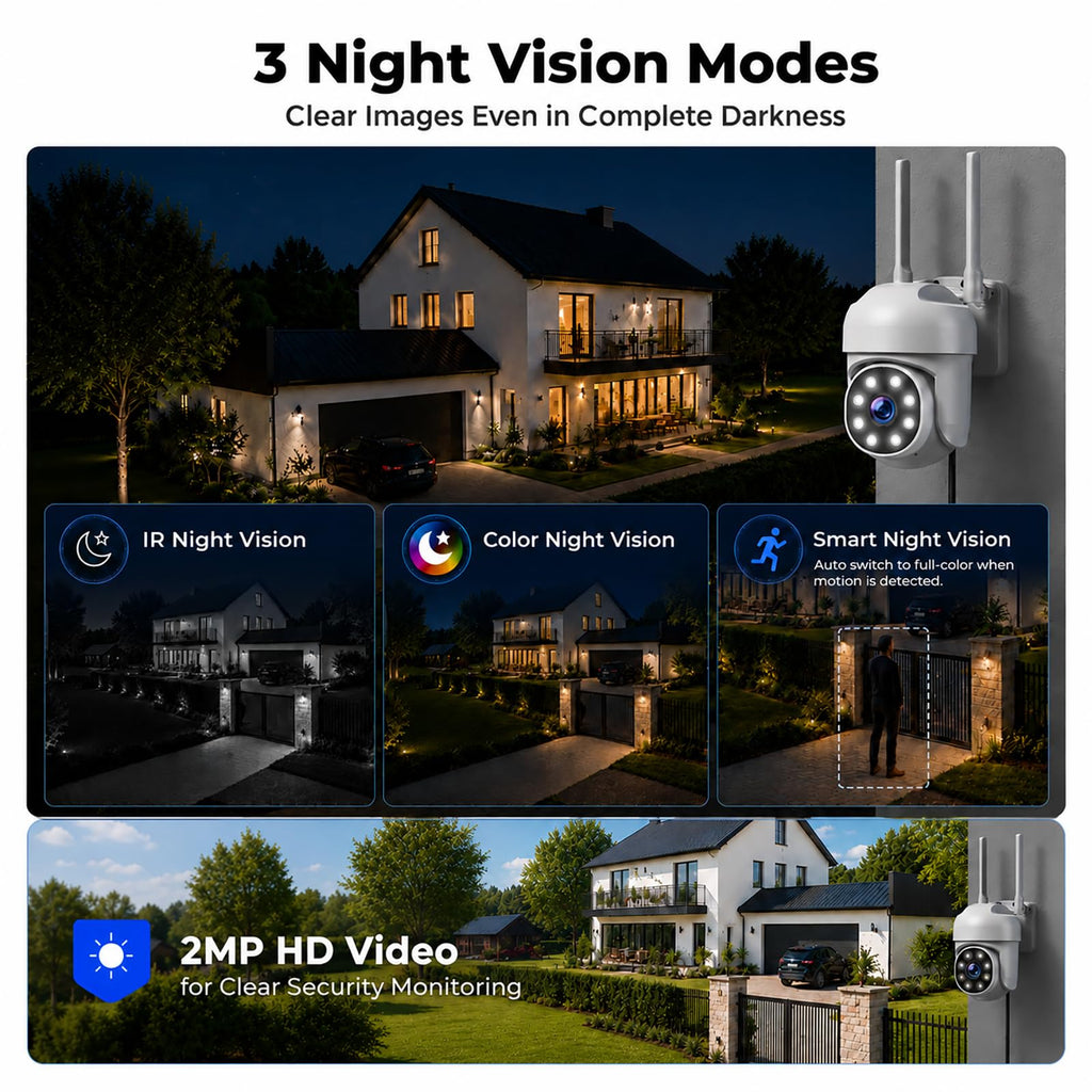 CAMCAMP Wireless Security Camera System with Monitor 8 Outdoor WiFi Cameras