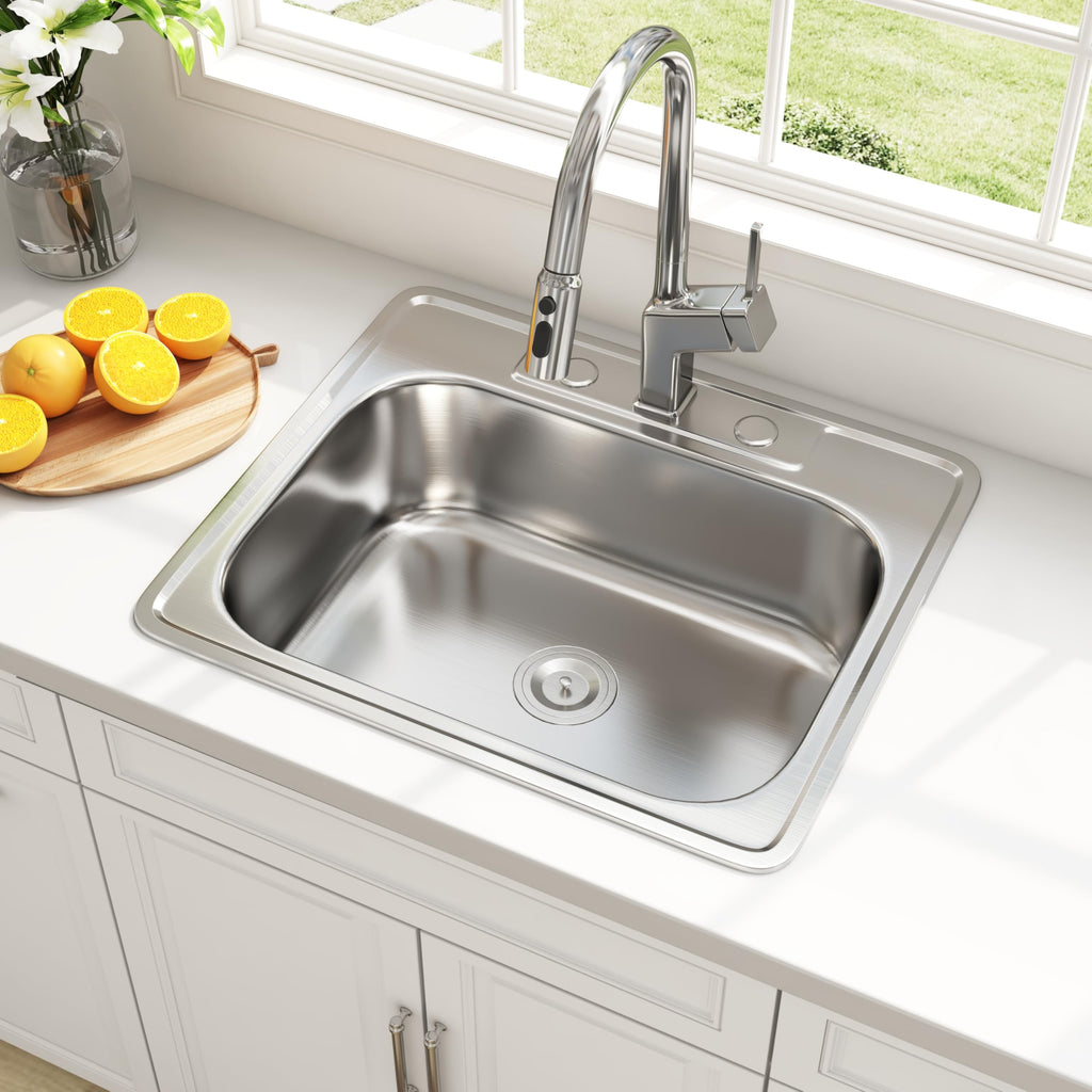 32 Inch Undermount Curved Spacious Single Bowl Kitchen Sink