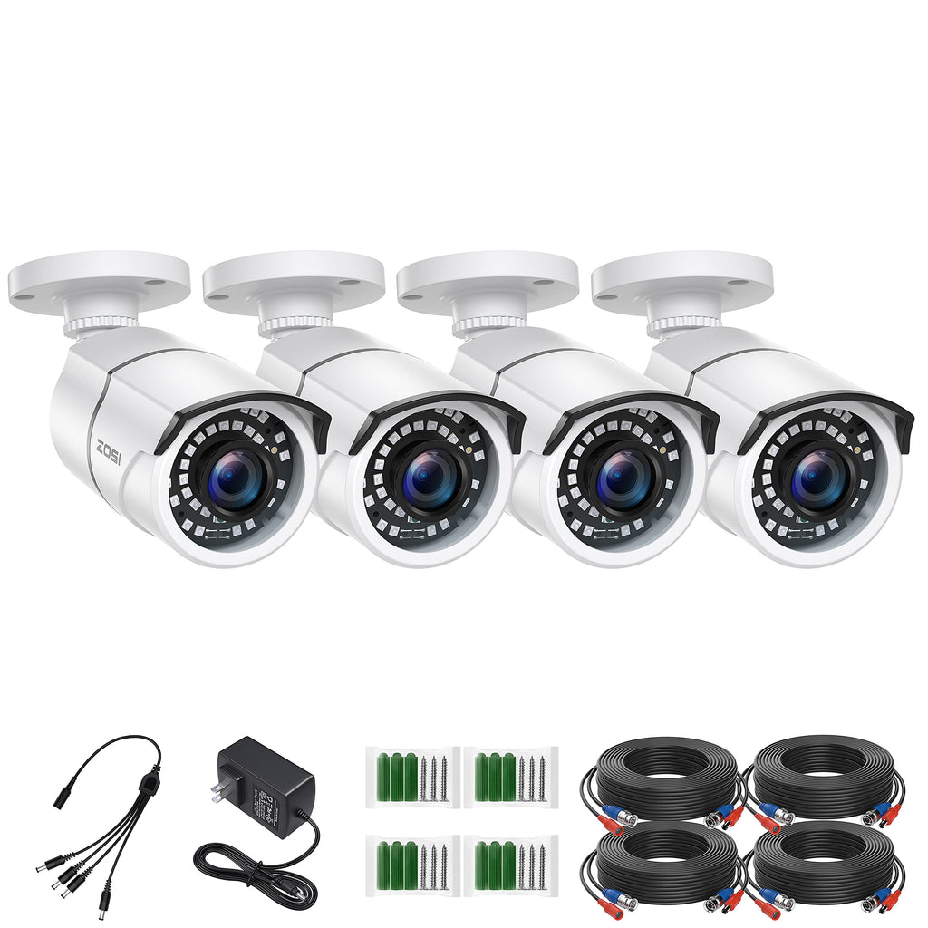 ZOSI 3K Lite Wired Security Camera System, 4 X 2MP Bullet Cameras, NO HDD