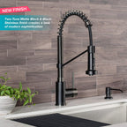 KRAUS Matte Black Black Stainless Pull Down Kitchen Faucet KPF-1610MBSB