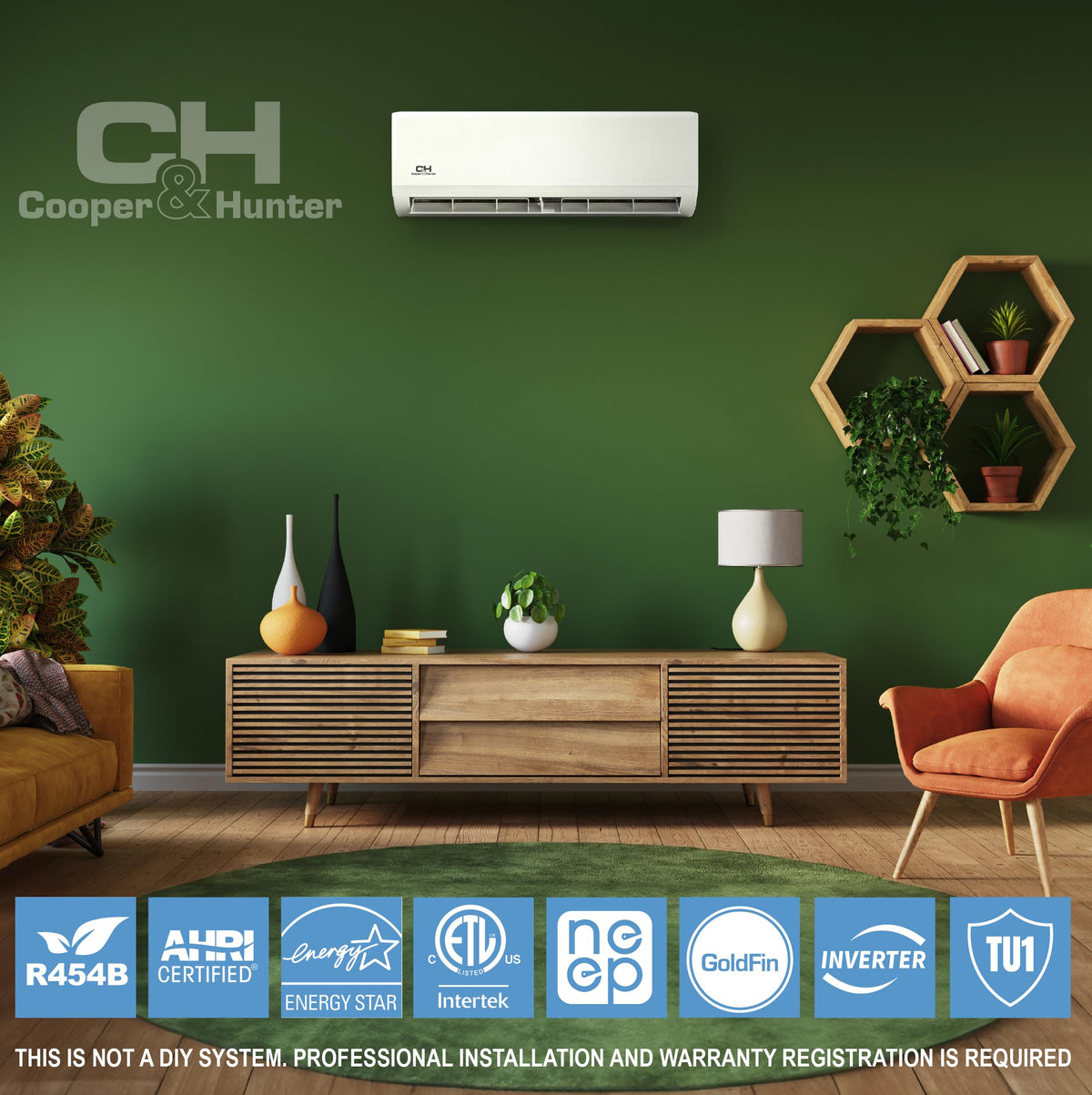 Cooper & Hunter 28,000 BTU 2-Zone Wall Mount Mini Split, 25 SEER2, 230V