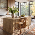 Tribesigns 71 Inch Stationery Kitchen Island with Storage Cabinet