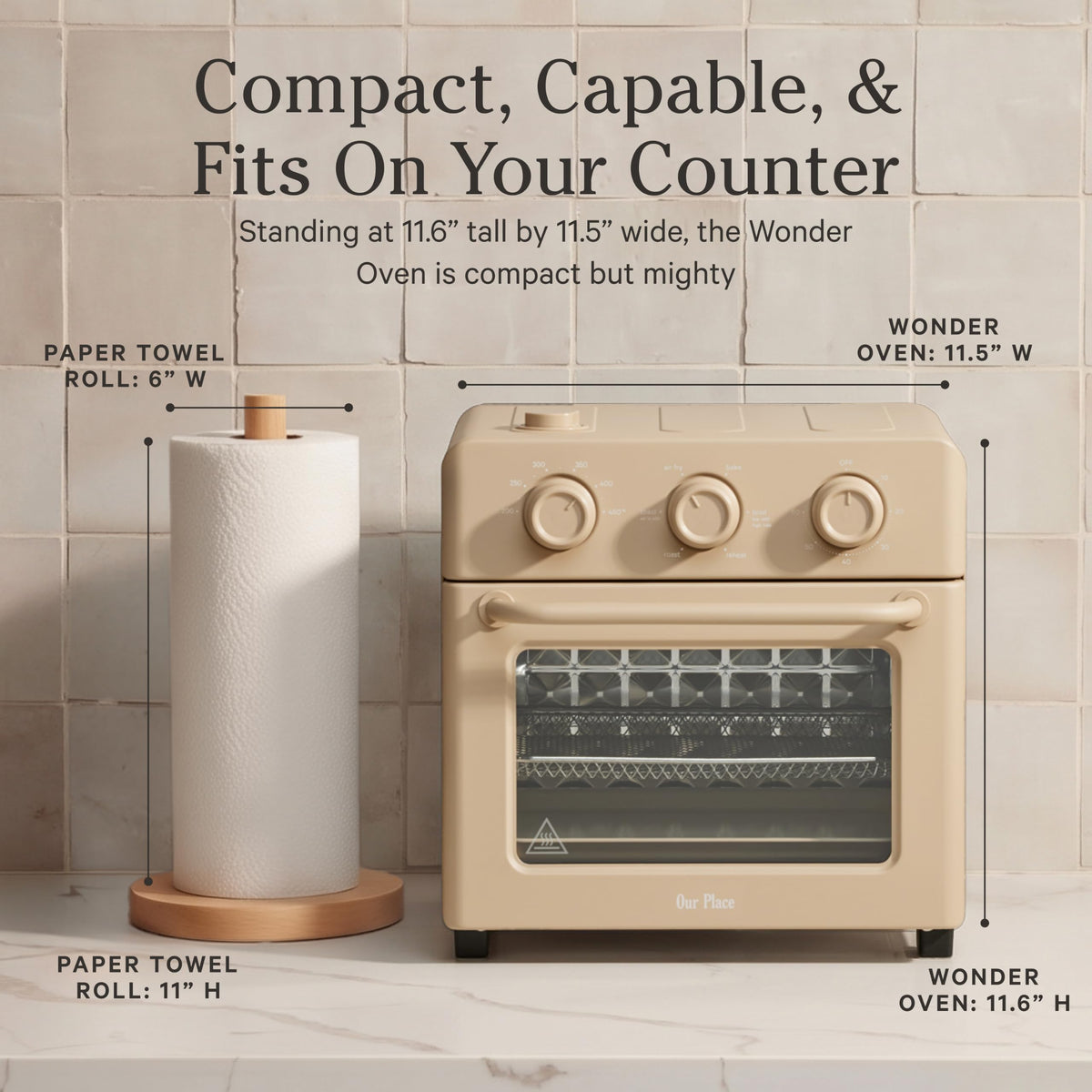 Our Place Wonder Oven, 6-in-1 Air Fryer & Toaster Oven, 2-Rack, 13 Qt