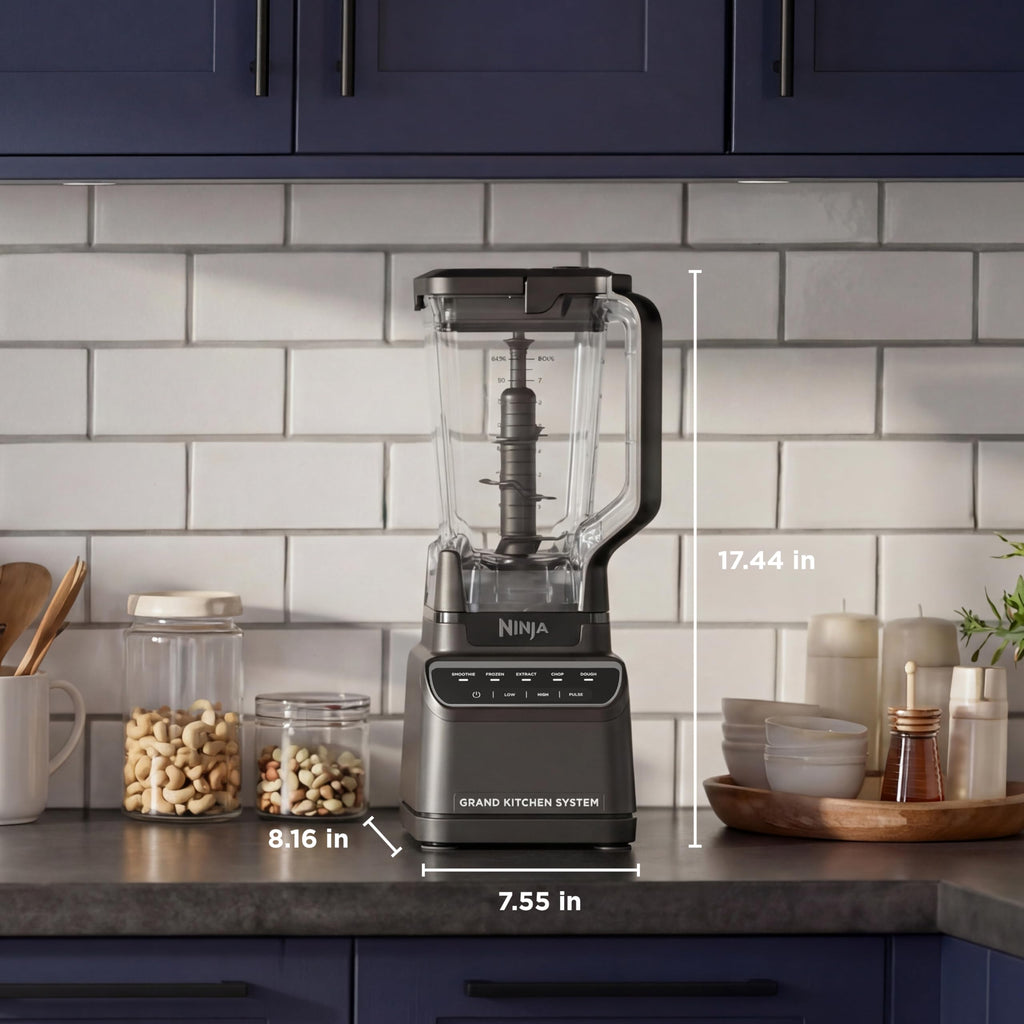 Ninja Kitchen System Pro+, 72oz Pitcher, 8-Cup, 1200W, Grey, BR601AMZ