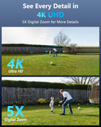 4K Dual Lens PoE Security Camera System, 8CH NVR with 6 Dual Lens Cameras