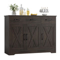 HOSTACK Kitchen Buffet Cabinet with Storage, Sideboard Coffee Bar, White