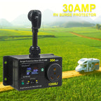 RV 30 Amp Surge Protector with Power Meter 12000 Joules NEMA TT-30P