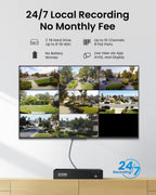 ZOSI 4K 8CH PoE Security Camera System, 8X 8MP Outdoor Dome Cam, 2TB HDD
