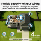 aosu 2K Battery Security Cameras Wireless Outdoor System, 4-Cam-Kit